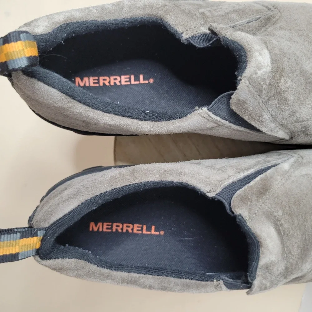 Merrell Jungle Moc Mens 10 Gunsmoke Brown Gray Suede Slip On Shoes J60787